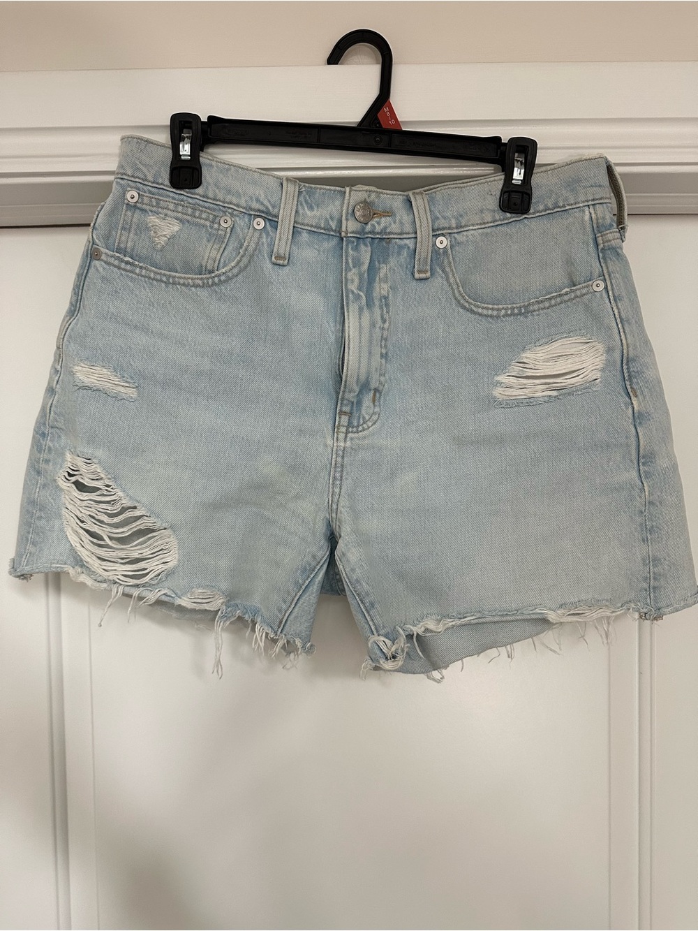 Madewell Light Wash Distressed Denim Shorts